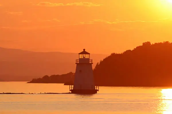 Lighthouse on Lake Champlain at Sunset